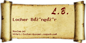 Locher Böngér névjegykártya